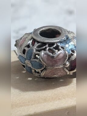 Sterling silver butterfly,lady bug and floral charm fits Pandora bracelets